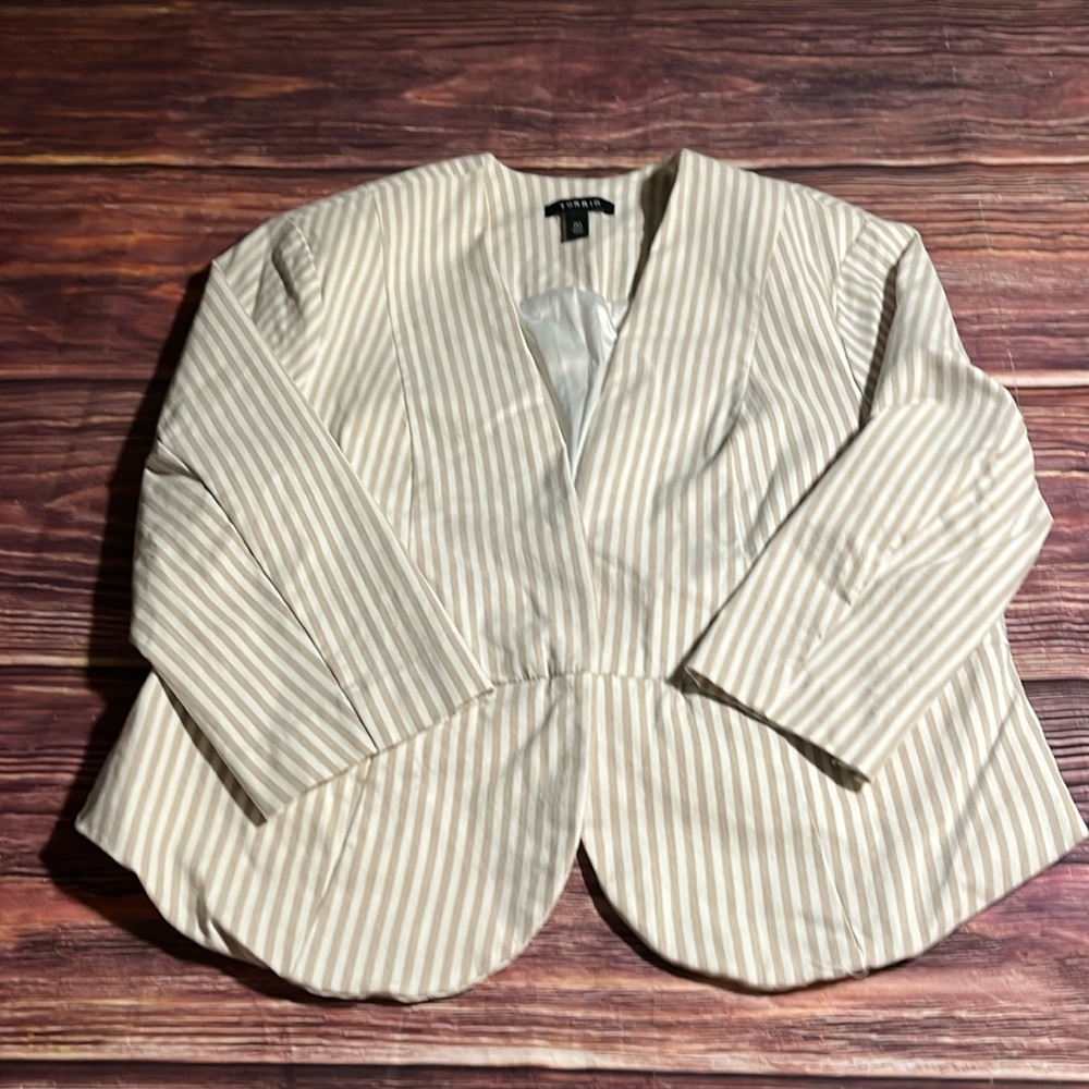 Torrid 00 Striped Dress Jacket